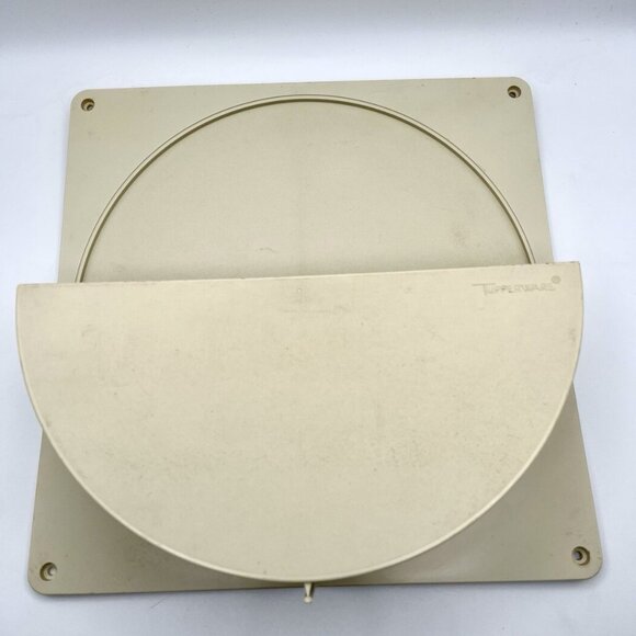 Vintage Tupperware Wall Mount Lid Organizer Round 1646-2 USA Mid Century Almond - Picture 2 of 9